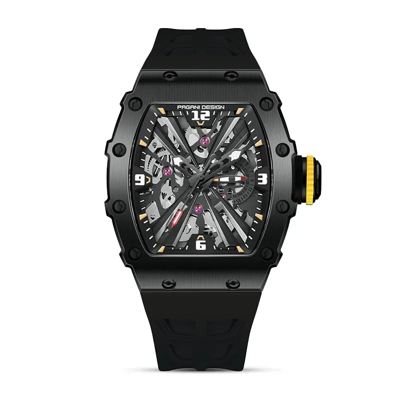 Pagani Design PD-1738 Black Skeleton Dial Men's Watch